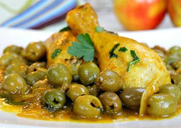 Coquelet aux olives vertes et citron confit